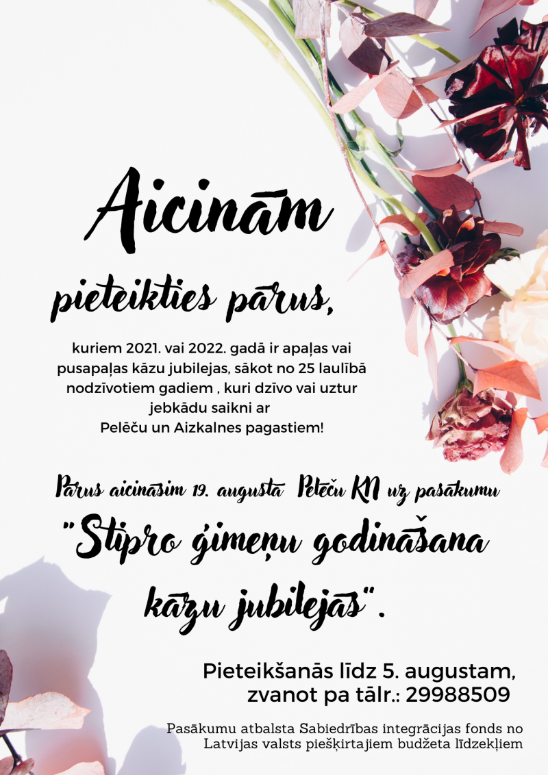 apaļas vai pusapaļas kāzu jubilejas