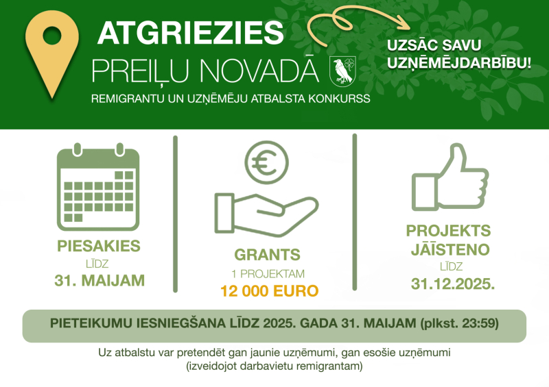 Remigrantu uzņēmējdarbības atbalsta konkurss - afiša