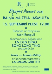 Raiņa muzejs "Jasmuiža" aicina uz Dzejas dienām