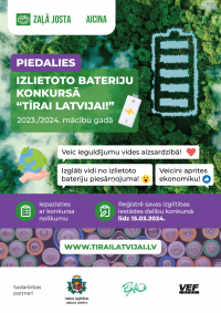 Kampaņā “Tīrai Latvijai” skolēni un pirmsskolas vecuma bērni aicināti nodot papīra iepakojumu, makulatūru un izlietotās baterijas