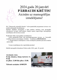 Mobilā mamogrāfa izmeklējumi Preiļos