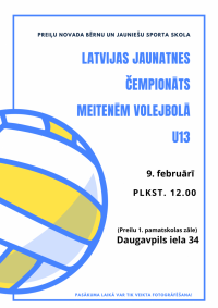 Latvijas jaunatnes čempionātā U-13 grupas meitenēm volejbolā