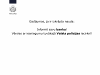 Valsts policija brīdina par krāpniekiem