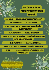 Aglonas BJBLPC "Strops" aktivitātes martā