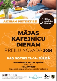 Aicinām pieteikties "Mājas kafejnīcu dienām 2024" 