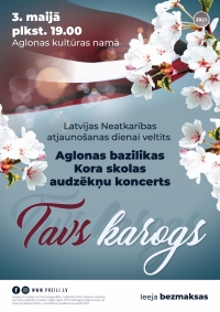 Aglonas Bazilikas kora skolas audzēkņu koncertuzvedums “Tavs karogs” un groziņballe ar Aināru Lipski