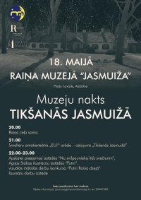 “Jasmuiža” aicina uz Muzeju nakti “Tikšanās Jasmuižā”
