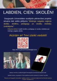 Skolēni aicināti izteikt viedokli par mobingu Latgales reģiona skolās