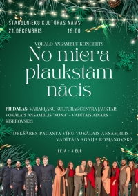 Vokālo ansambļu koncerts "No miera plaukstām nācis"