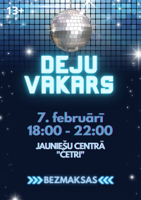 Deju vakars Jauniešu centrā "Četri"