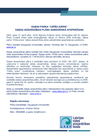 DABAS PARKA “CIRĪŠA EZERS”  DABAS AIZSARDZĪBAS PLĀNA SABIEDRISKĀ APSPRIEŠANA 