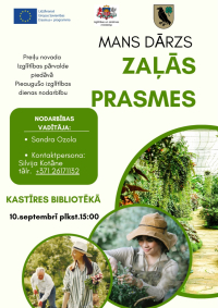 Pieaugušo izglītības dienas - programmas “Zaļās prasmes” 6. moduļa nodarbība “Mans dārzs”