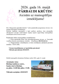 Mobilā mamogrāfa izbraukums Riebiņos