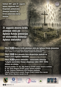 Atceres brīdis piemiņas vietā pie Aglonas Katoļu ģimnāzijas un vēsturnieku diskusija Aglonas bibliotēkā