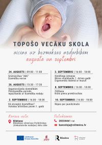 Topošo vecāku skola aicina uz bezmaksas nodarbībām augustā un septembrī