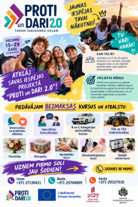 Jaunieši aicināti iesaisties projektā “PROTI un DARI 2.0”