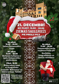 Ziemas saulgrieži pie Preiļu pils