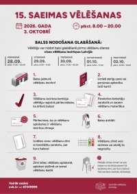 No 28. septembra līdz 2. oktobrim vēlētāji varēs nodot savu balsi glabāšanā