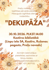 Pieaugušo izglītības dienas nodarbība "Dekupāža"