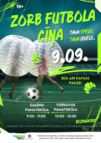 Jaunatnes mobilā darba aktivitāšu ietvaros notiks Zorb futbola pasākums “Tava spēle, tava izvēle!”