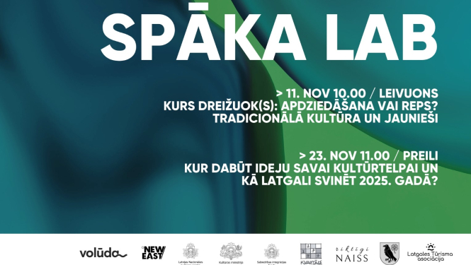 Sestdien, 11. novembrī, Līvānos un ceturtdien, 23. novembrī Preiļos notiks radošo semināru cikla “SPĀKA LAB” rudens sezonas pasākumi