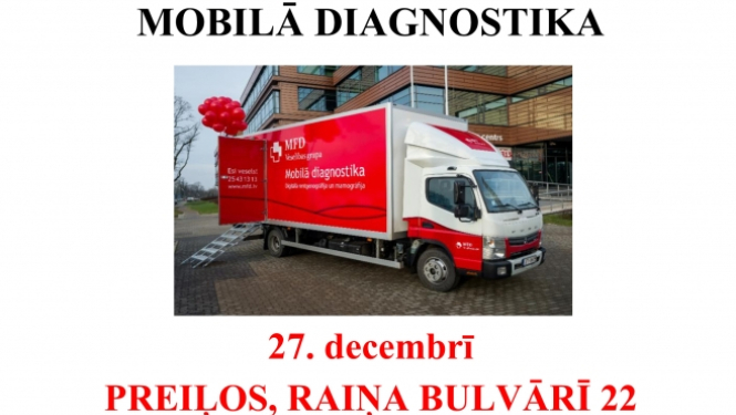 Mobilā diagnostika Preiļos - mamogrāfija un rentgens