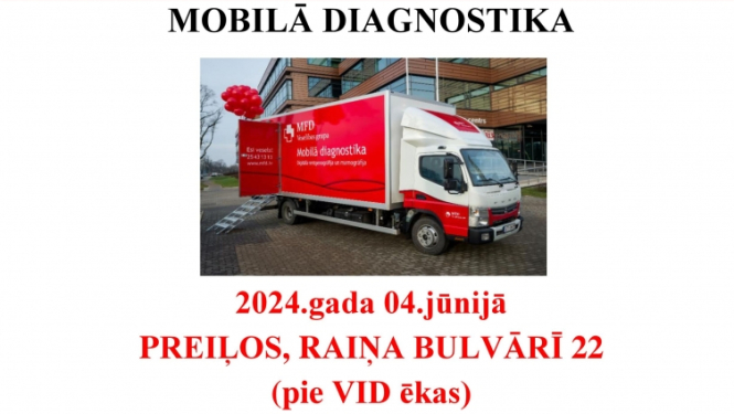 Mobilā diagnostika Preiļos - mamogrāfija un rentgens