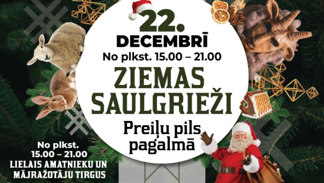 Ziemas saulgrieži Preiļu pils pagalmā