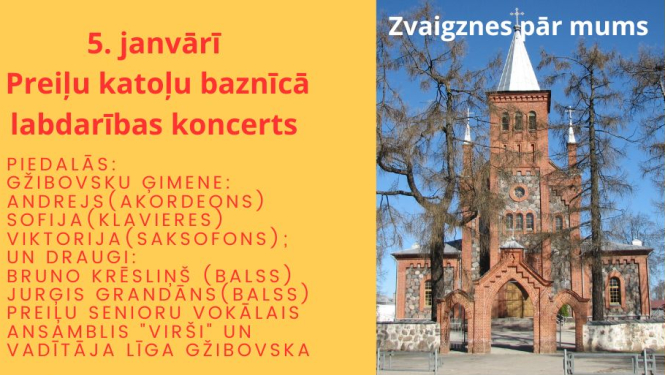 Labdarības koncerts Preiļu Romas katoļu baznīcā