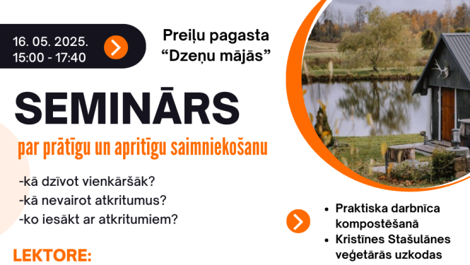 Seminārs par prātīgu un apritīgu saimniekošanu