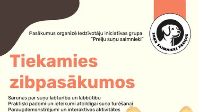 Iedzīvotāju iniciatīvas grupas "Preiļu suņu saimnieki" plānotie zibpasākumi Preiļos