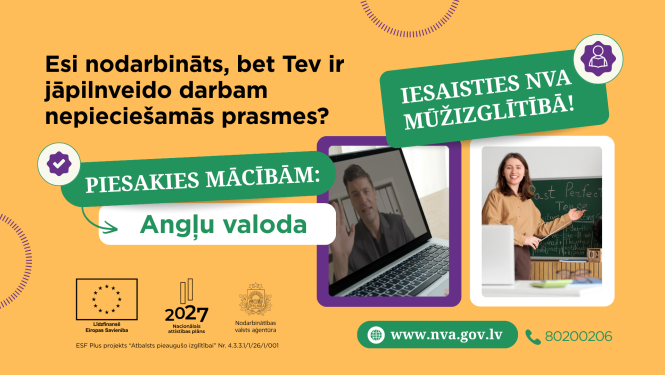 27. aprīlī NVA atsāks nodarbināto personu pieteikumu pieņemšanu angļu valodas programmu bezmaksas apguvei
