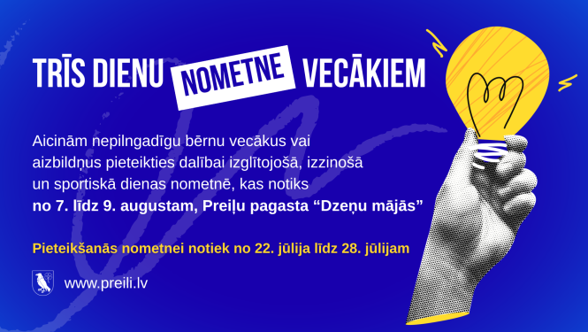 Preiļu novada pašvaldība aicina novada vecākus piedalīties trīs dienu nometnē