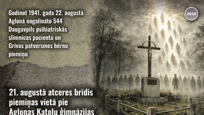 Atceres brīdis piemiņas vietā pie Aglonas Katoļu ģimnāzijas un vēsturnieku diskusija Aglonas bibliotēkā