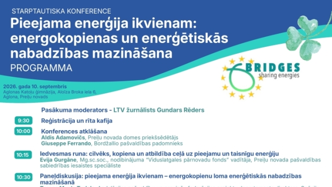 Starptautiska konference "Pieejama enerģija ikvienam: energokopienas un enerģētiskās nabadzības mazināšana"