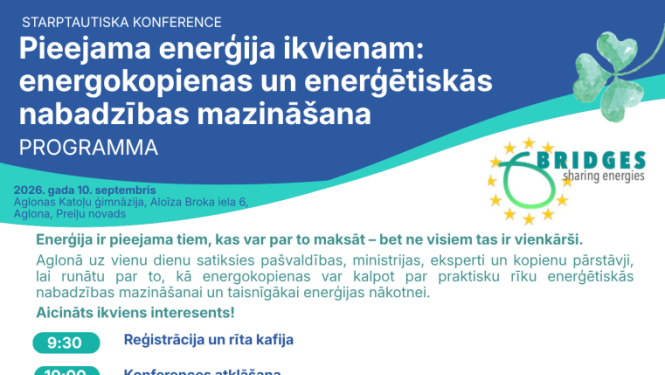 Starptautiska konference "Pieejama enerģija ikvienam: energokopienas un enerģētiskās nabadzības mazināšana".
