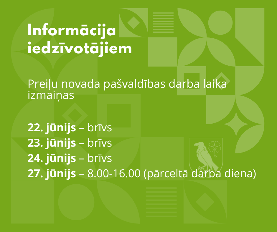 Preiļu novada pašvaldības darba laika izmaiņas svētkos