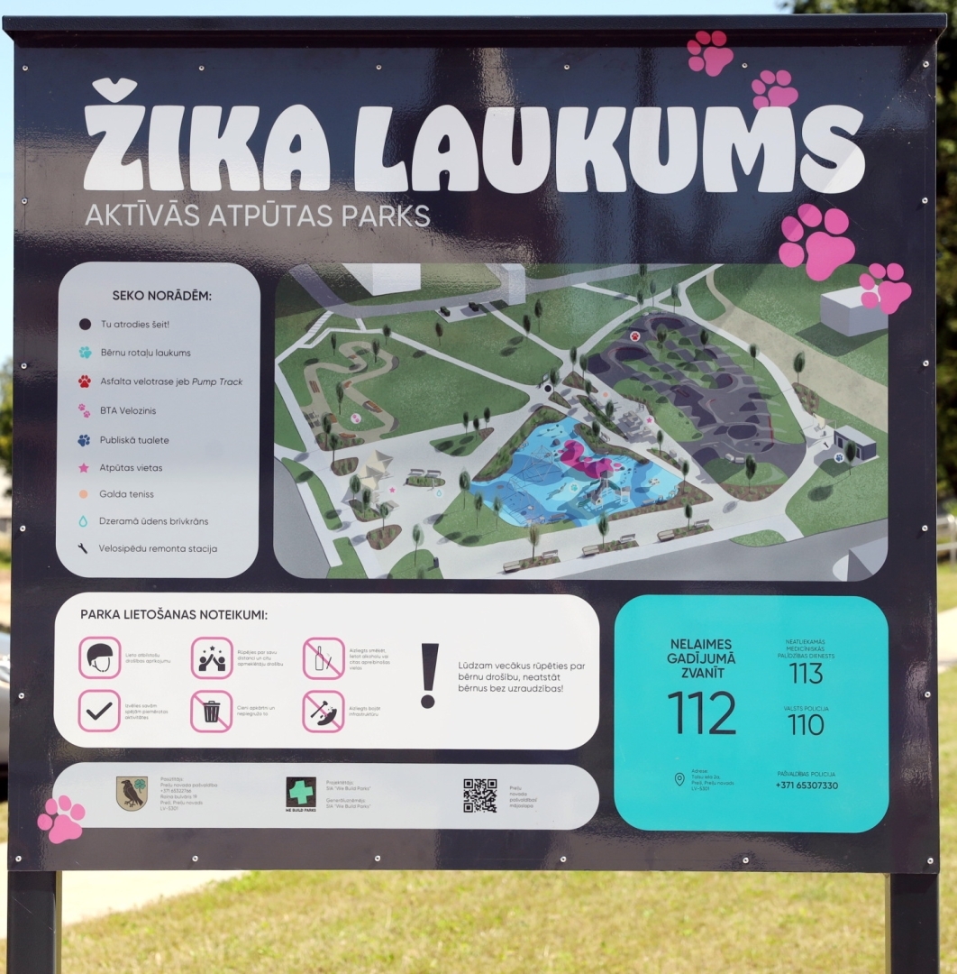 Svinīgi atklāts jaunais un ilgi gaidītais aktīvās atpūtas laukums “Žika laukums” Preiļos