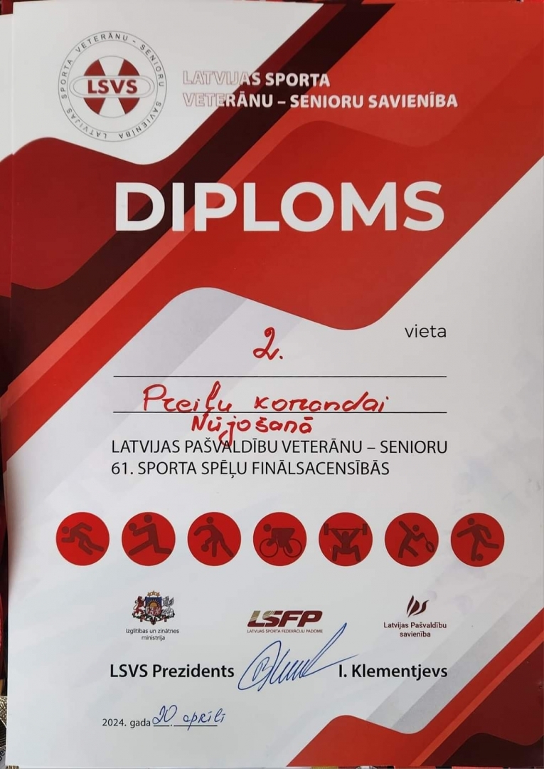 Preiļu novada sportisti guvuši vairākas medaļas Latvijas pašvaldību sporta veterānu – senioru 61. sporta spēlēs pavasara krosā un nūjošanā