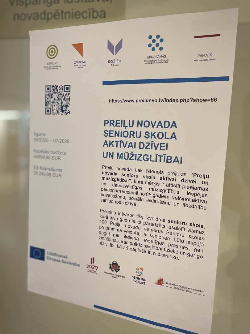 Preiļos atklāta senioru skola