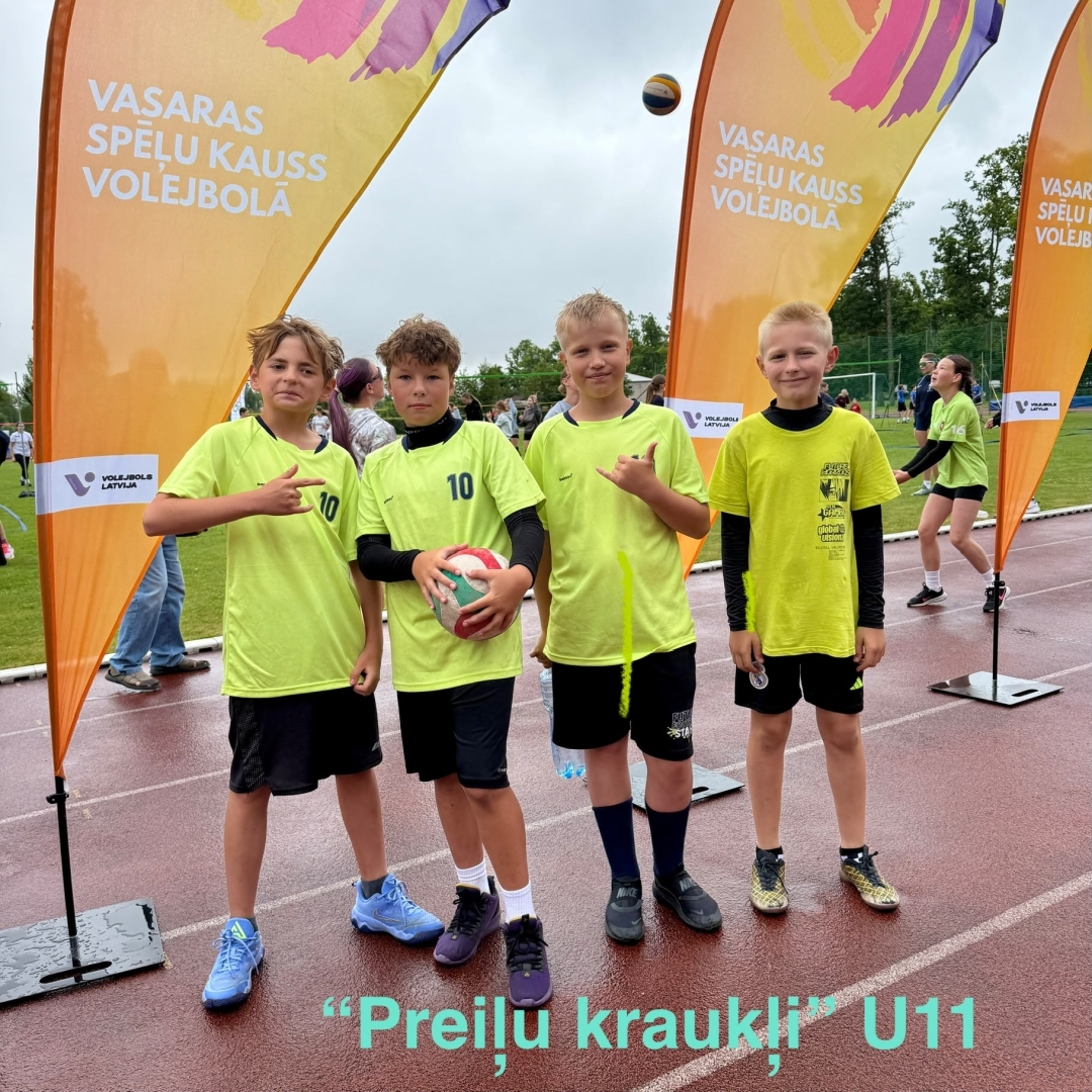 Preiļu novada BJSS jaunie volejbolisti veiksmīgi uzsāk Vasaras spēļu kausa sezonu