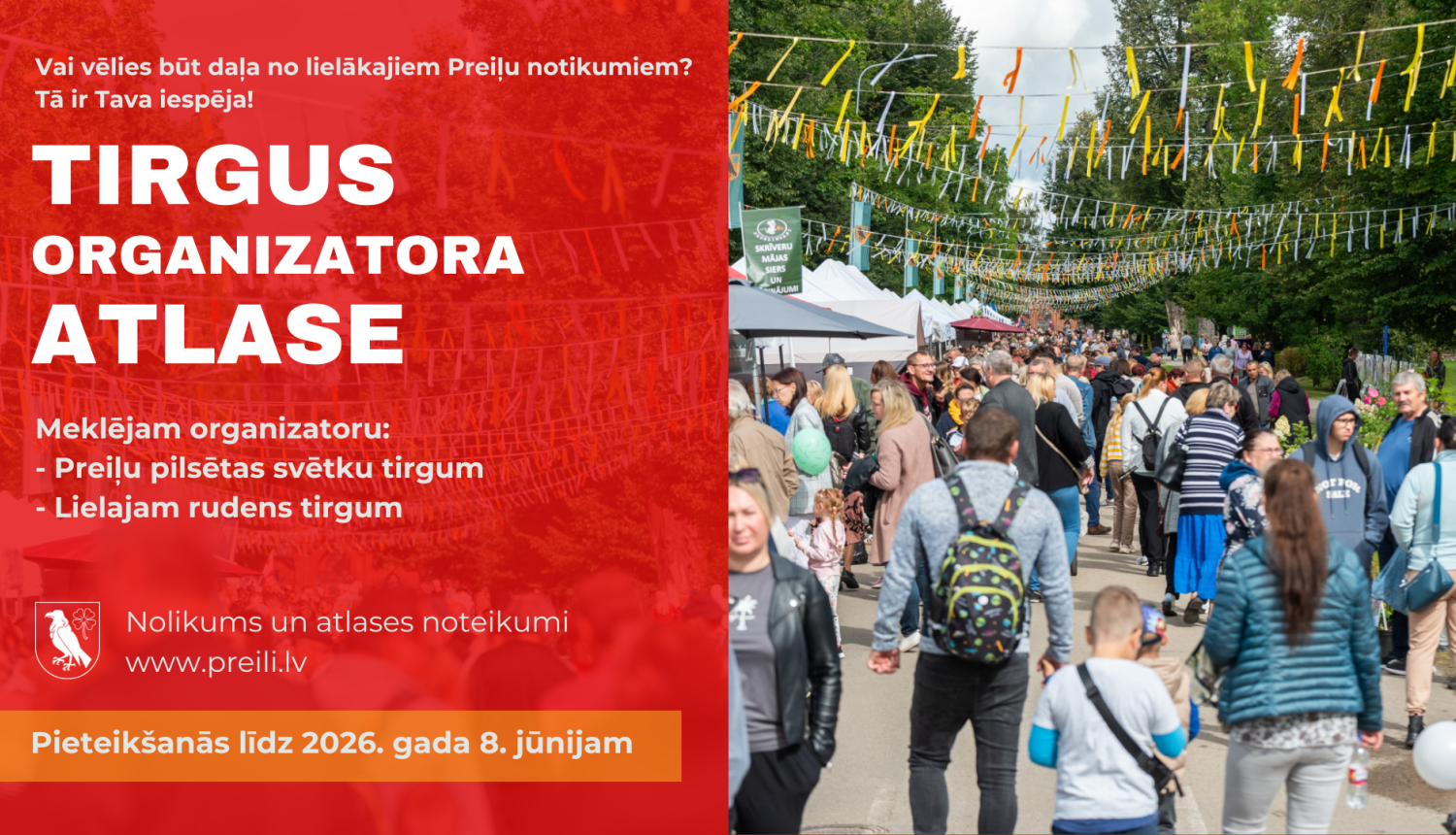 Tiek izsludināta Preiļu pilsētas svētku tirgus un Lielā rudens tirgus organizētāja atlase