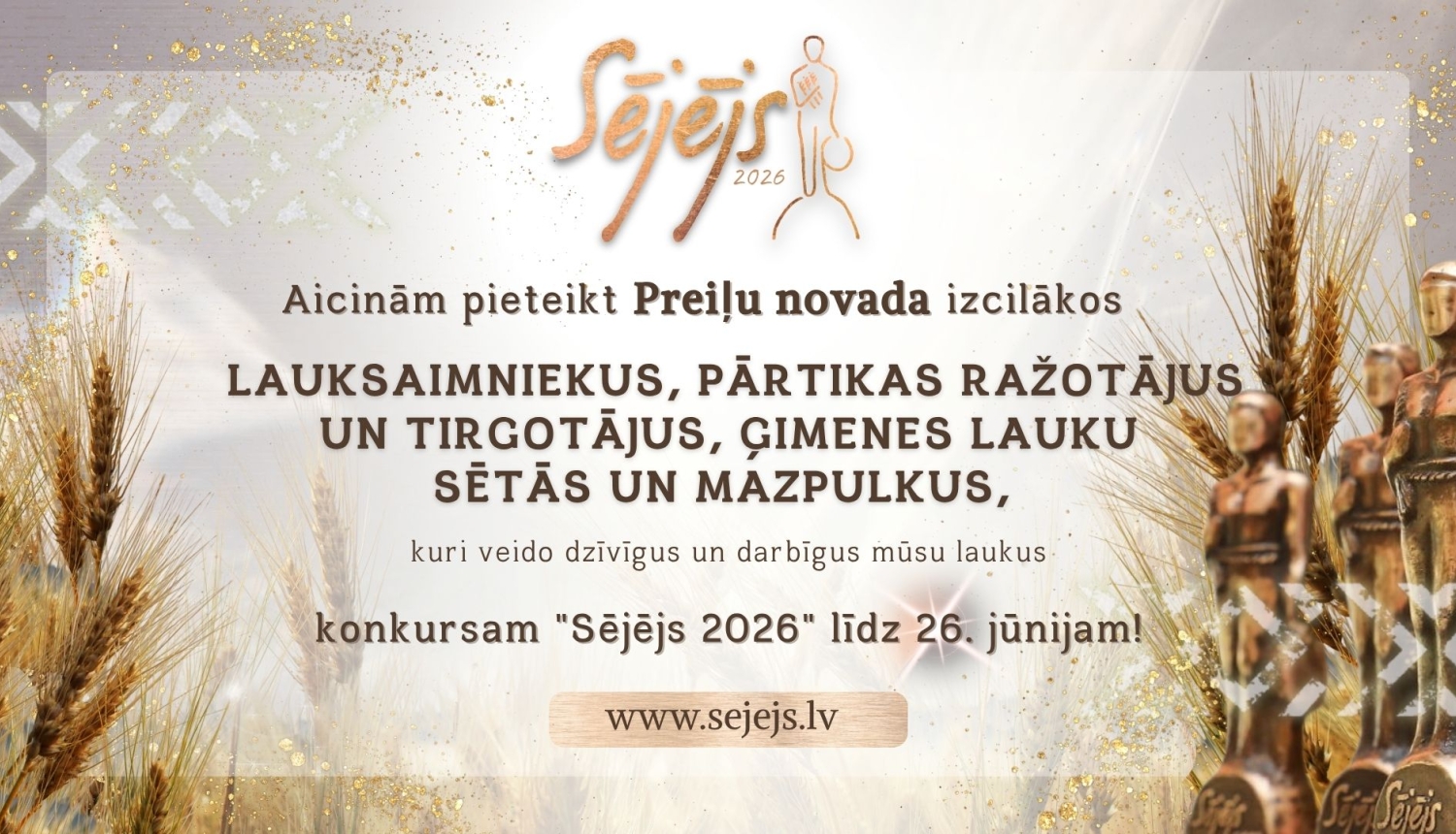 Aicinām iesaistīties konkursa “Sējējs 2026” nominantu izvirzīšanā!