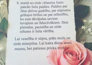 Pavasarīgs sveiciens sievietēm SAC “Aglona”