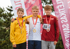 Preiļu novada BJSS vieglatlēts Dāvids Stupāns izcīna 3 medaļas Latvijas čempionāta U-14 Bauskā