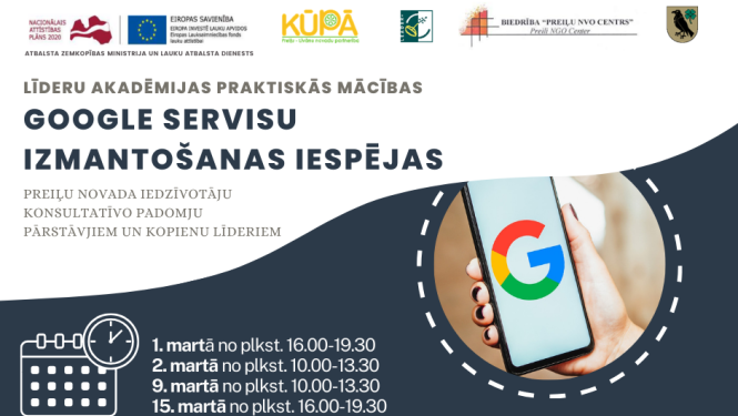 Notiks līderu akadēmijas praktiskās mācības "Google servisu izmantošanas iespējas”
