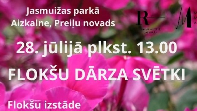 Jasmuižas parkā svinēs Flokšu dārza svētkus
