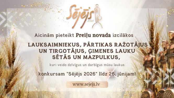 Aicinām iesaistīties konkursa “Sējējs 2026” nominantu izvirzīšanā!