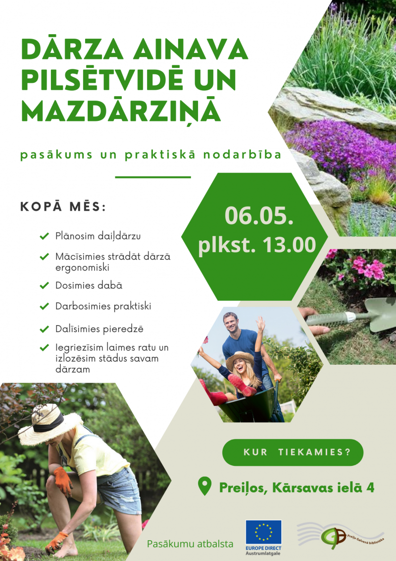 Dārza ainava pilsētvidē un mazdārziņā