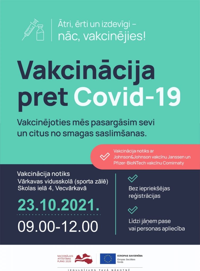 vakcinācija Preiļu novada Upmalas un Vārkavas pagastos